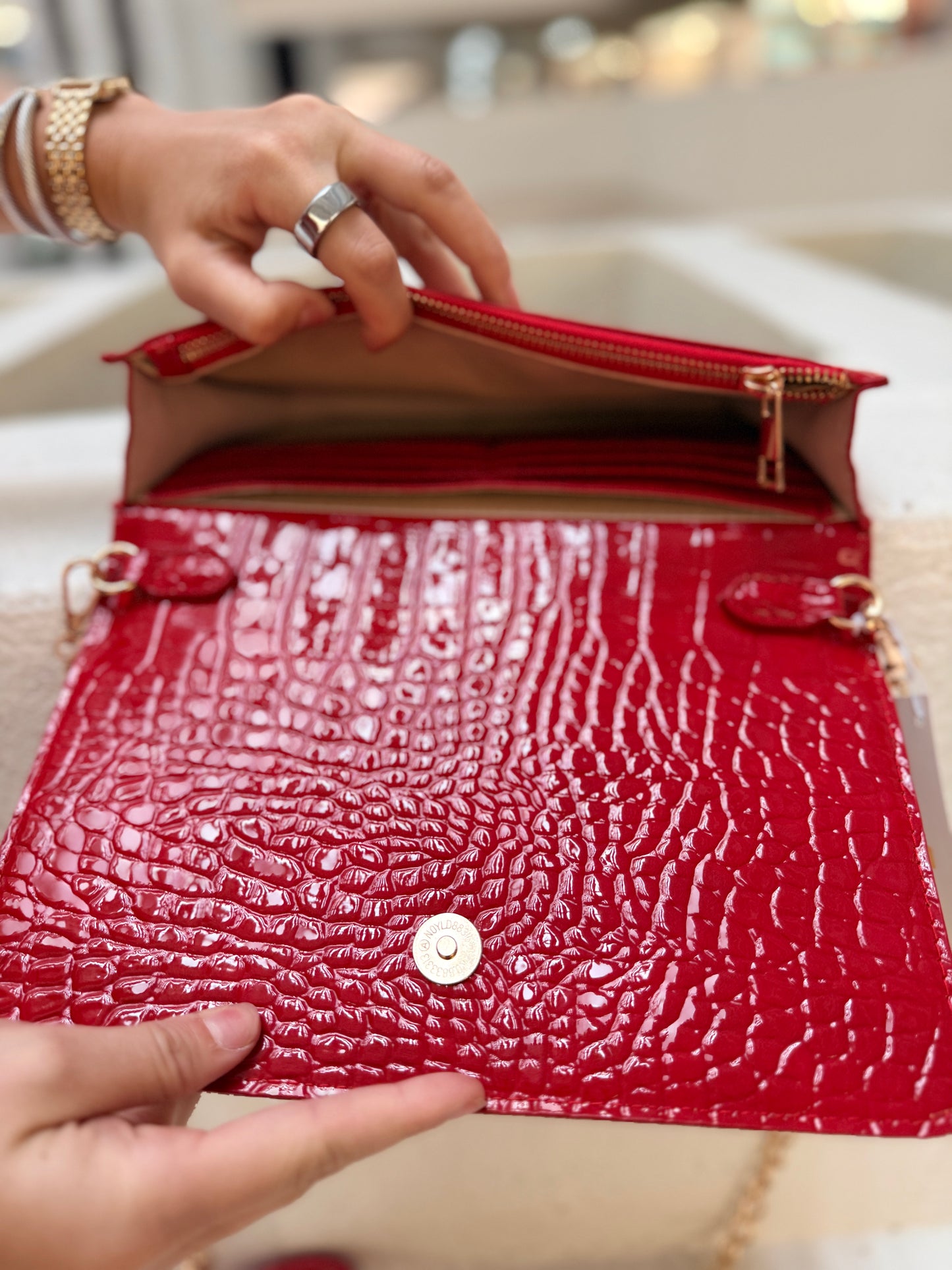 Bryn Clutch/Crossbody Red Patent EC