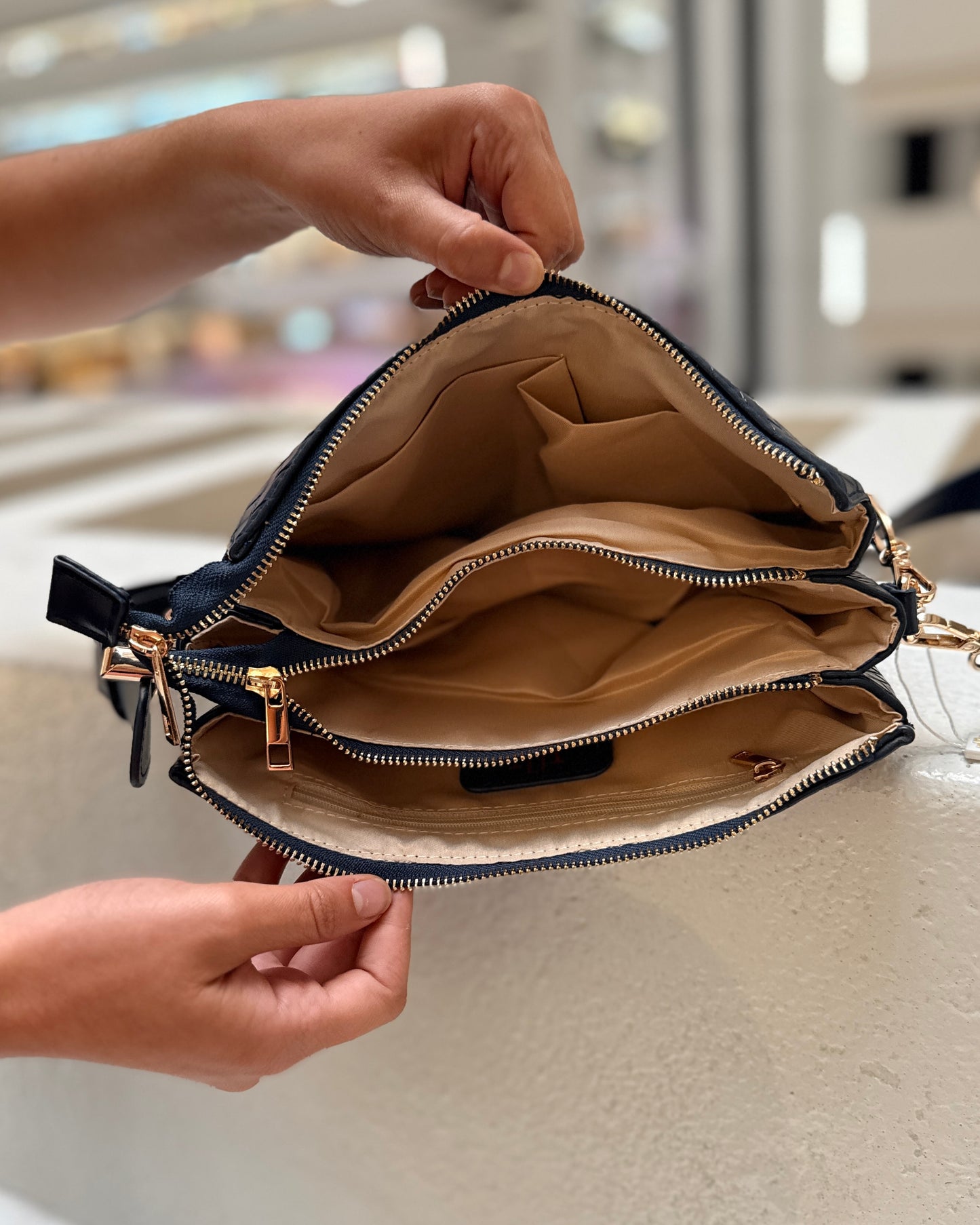 Ariana Crossbody Woven Navy