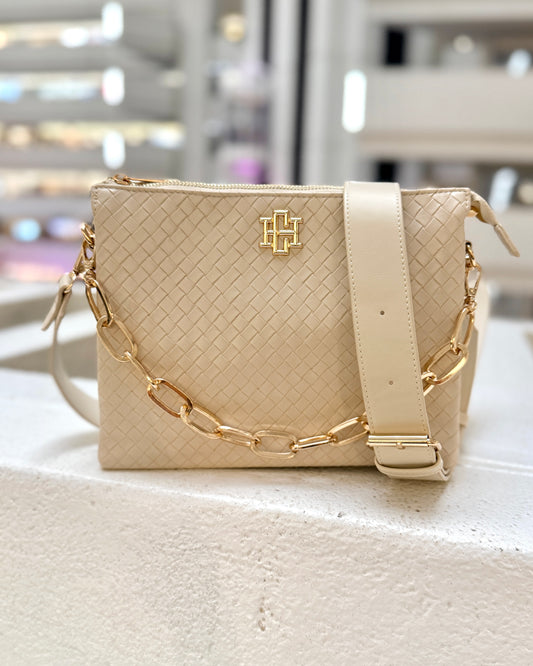 Ariana Crossbody Woven Almond