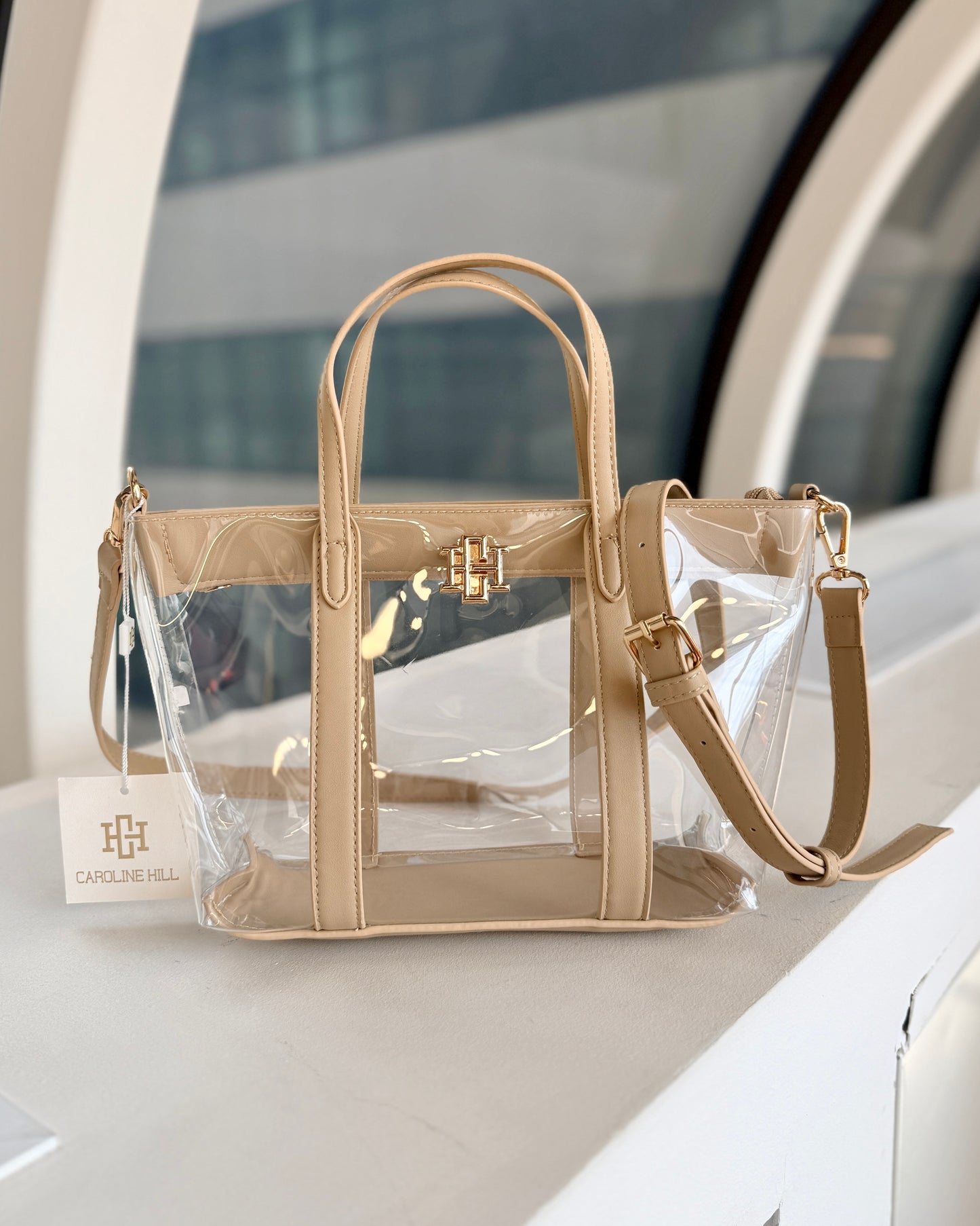 Molly Clear Mini Tote Nude