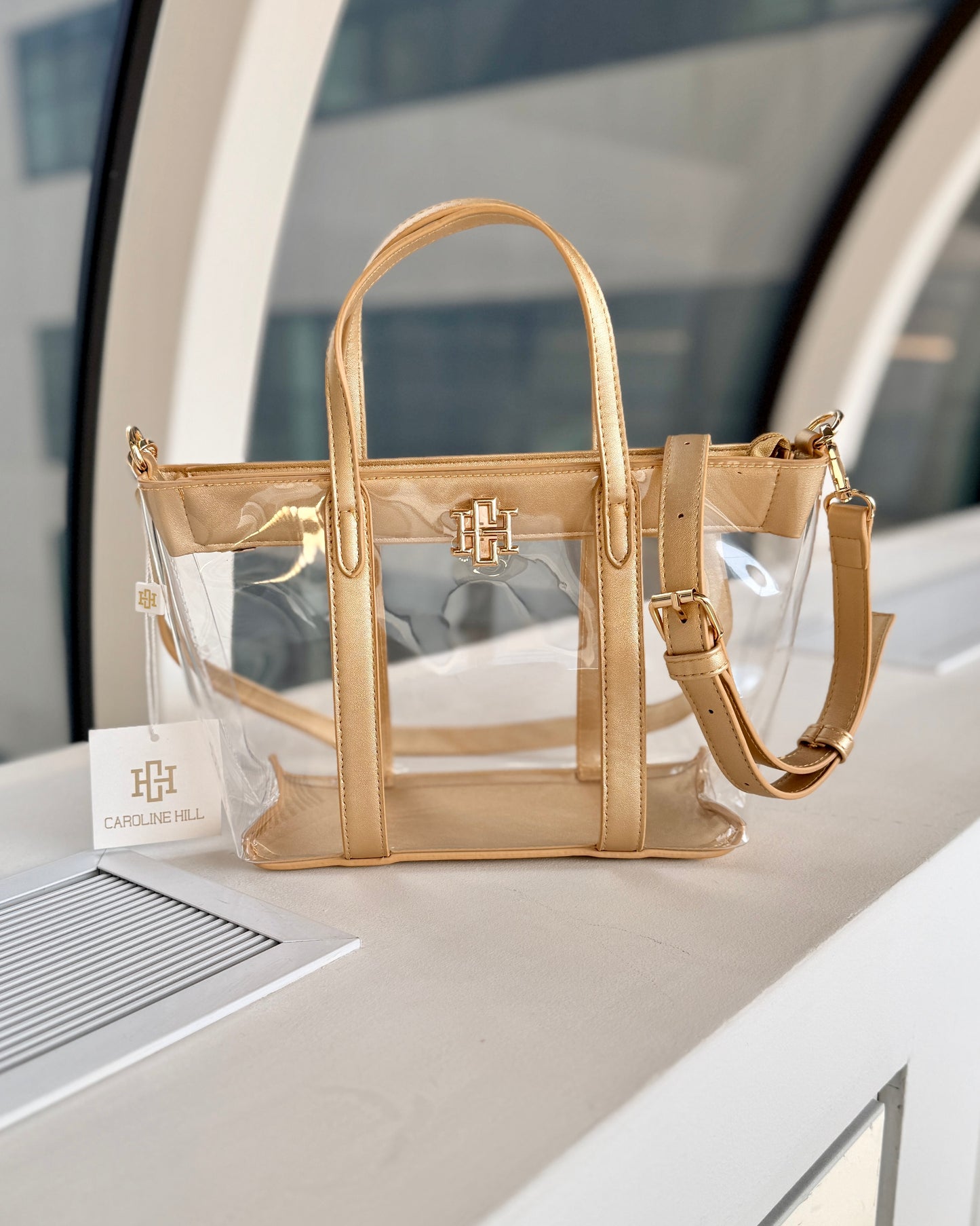 Molly Clear Mini Tote Gold