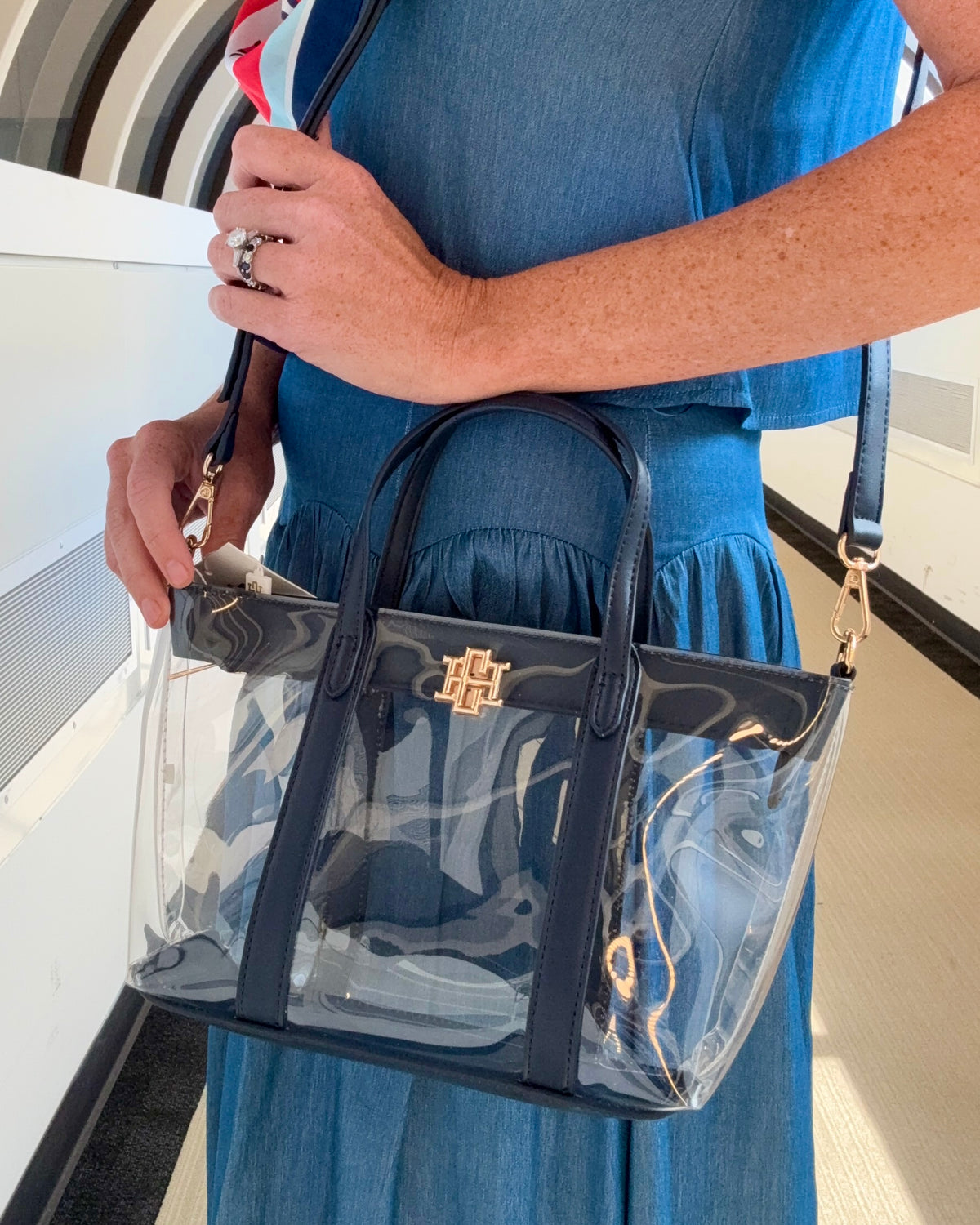 Molly Clear Mini Tote Navy