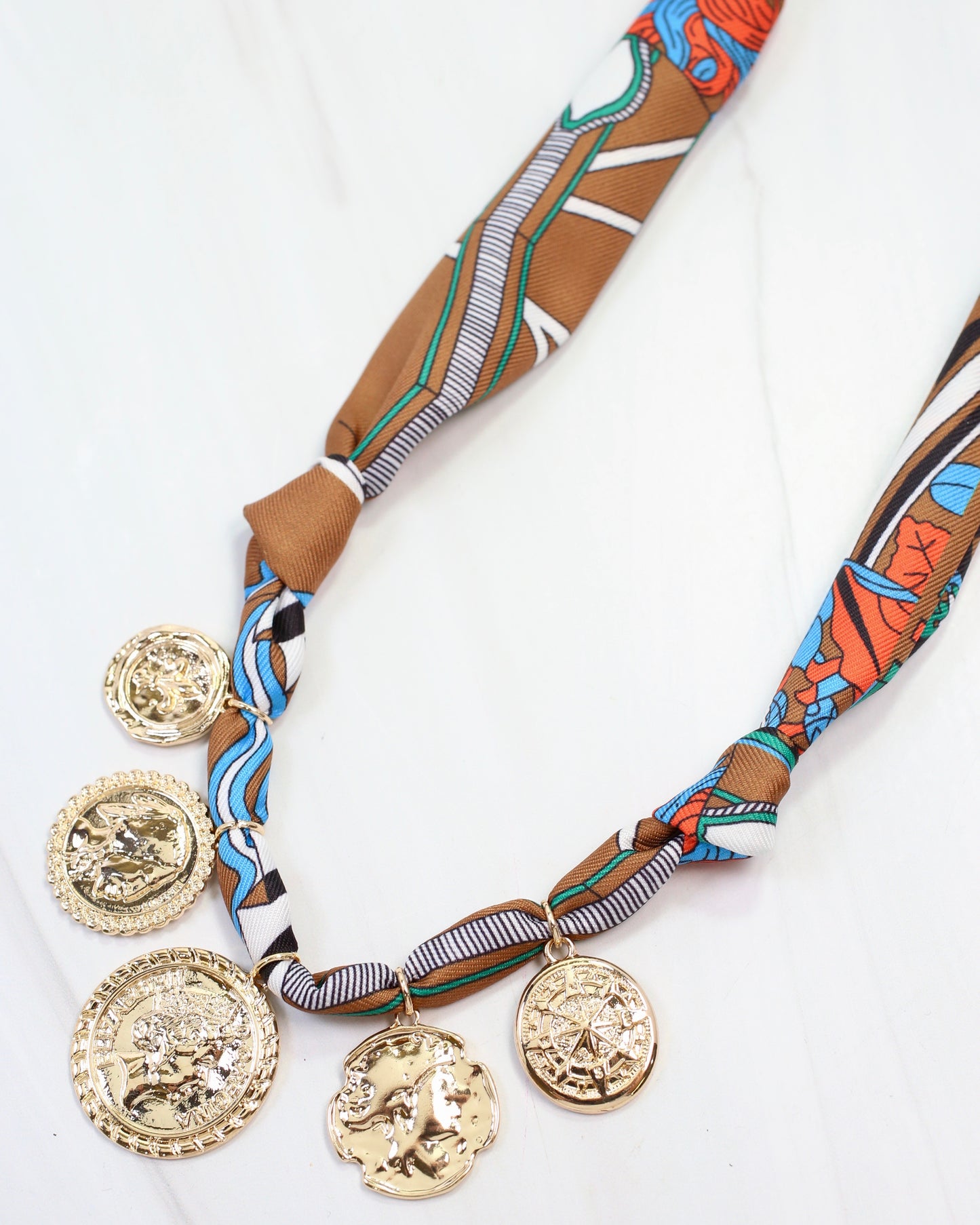 Sellers Scarf Charm Necklace Camel