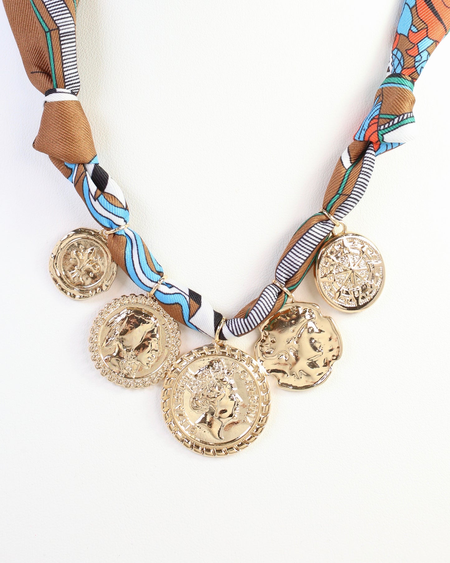 Sellers Scarf Charm Necklace Camel