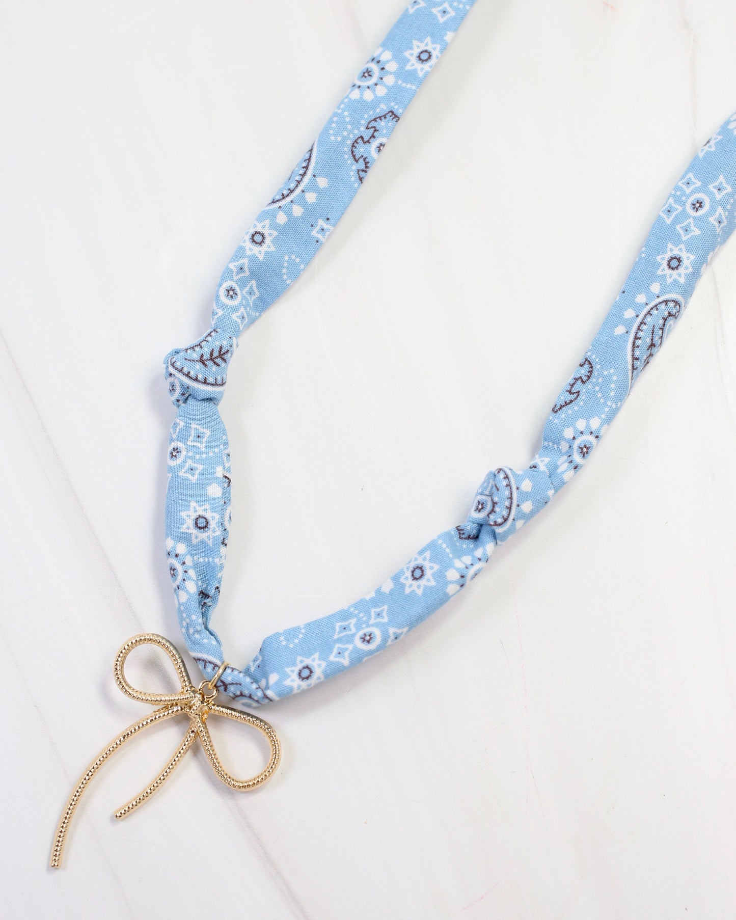Tyndall Scarf Charm Necklace Baby Blue