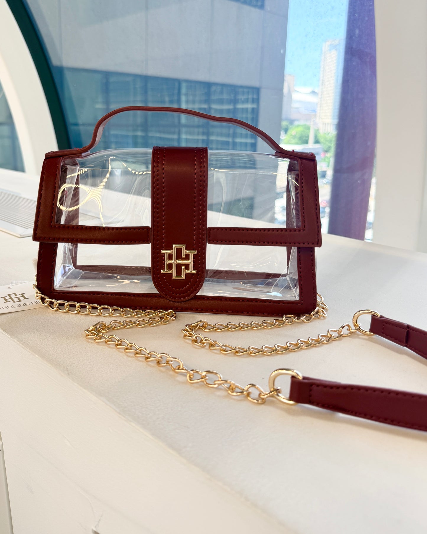 Grace Clear Bag Burgundy