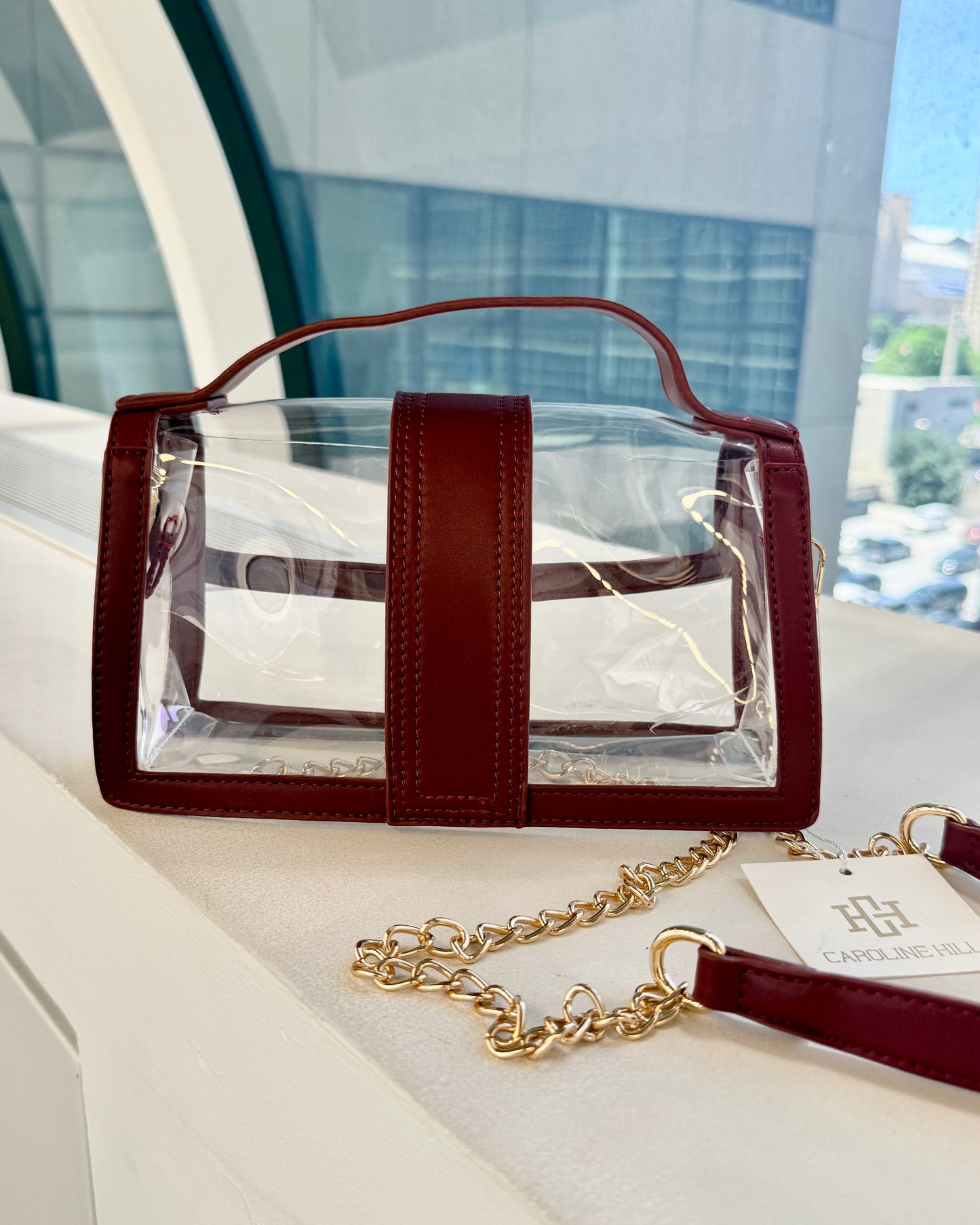 Grace Clear Bag Burgundy