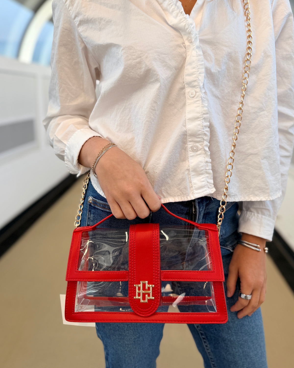 Grace Clear Bag Red