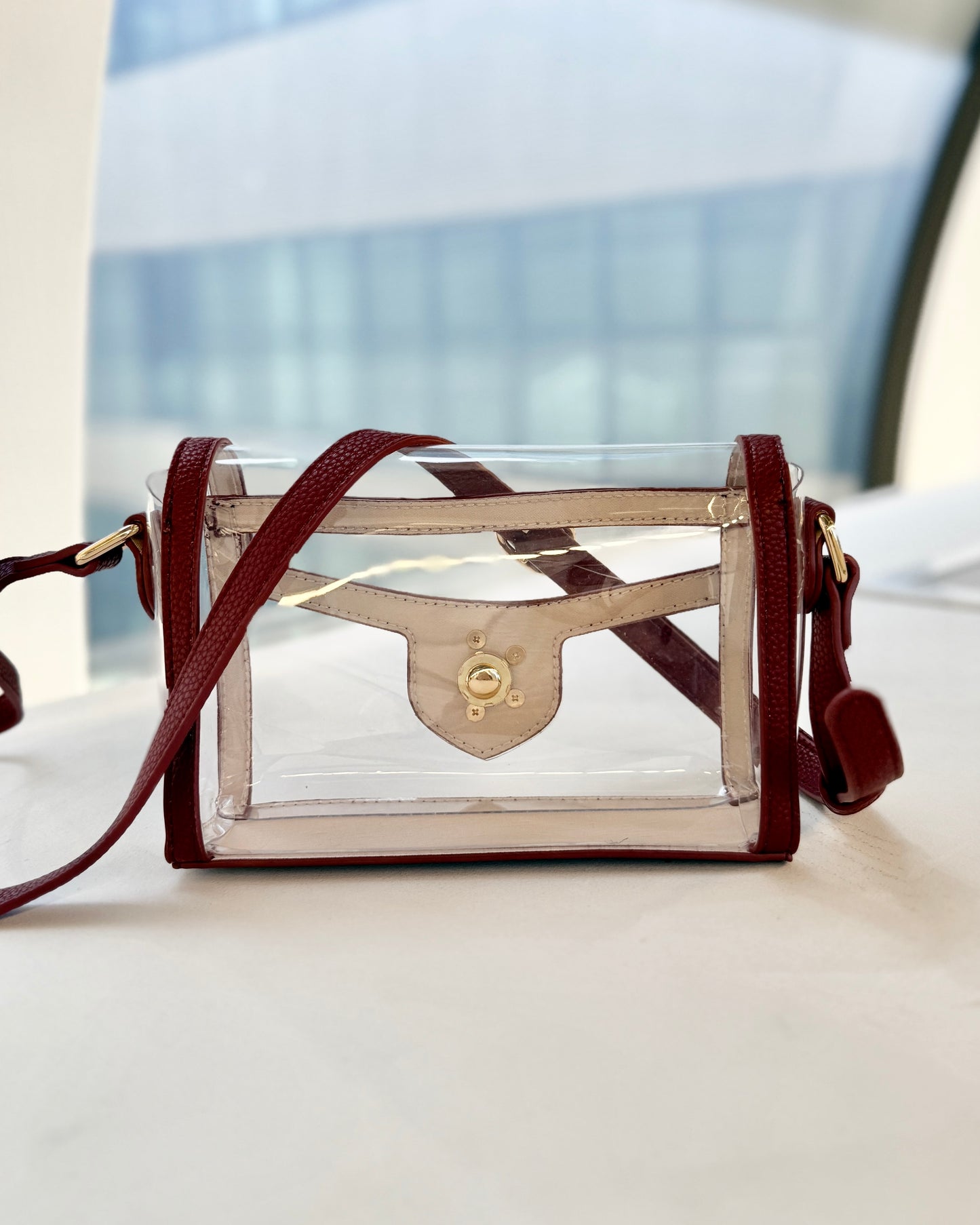 Anna Clear Bag Burgundy