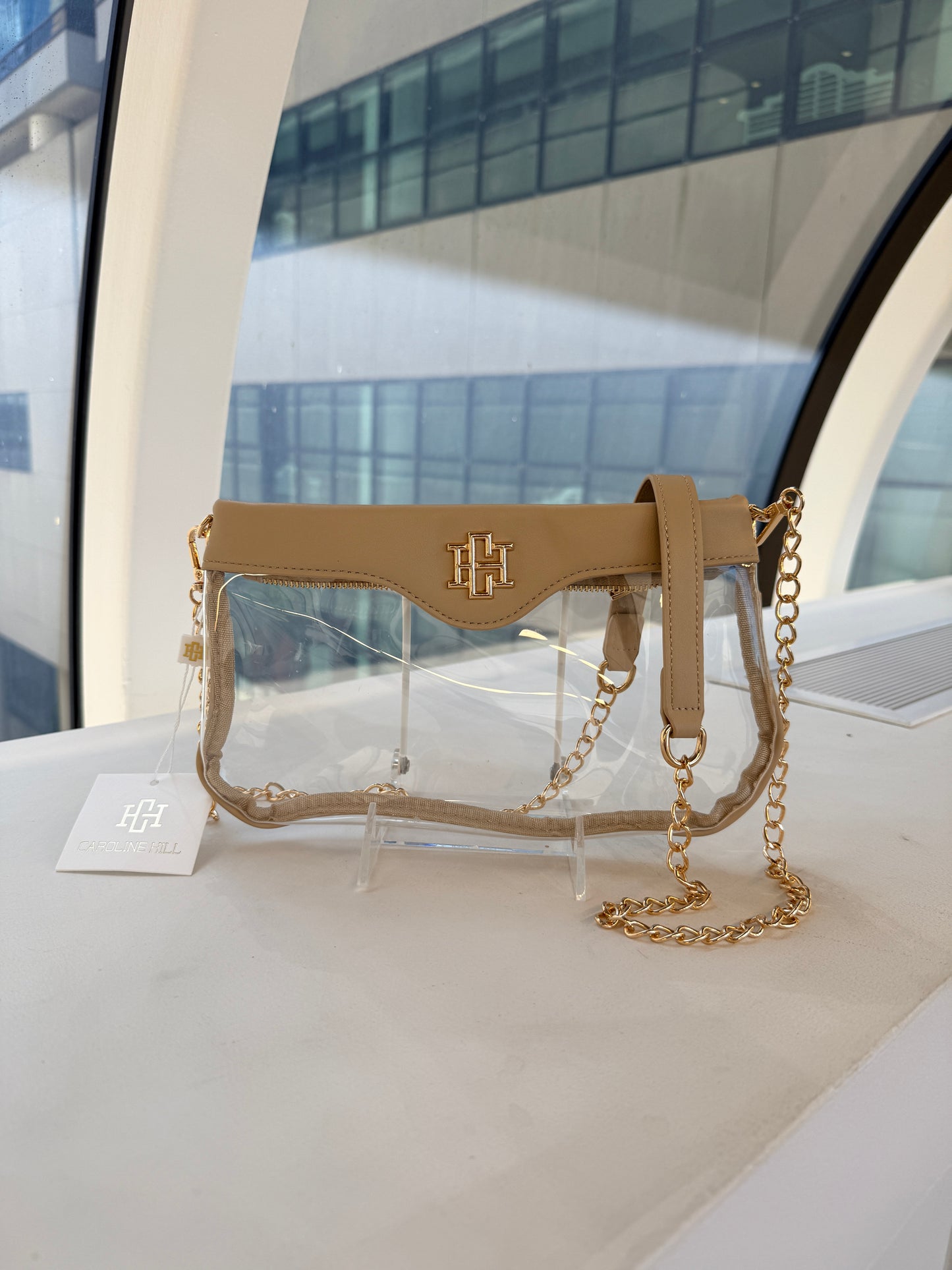 Madi Clear Crossbody Nude