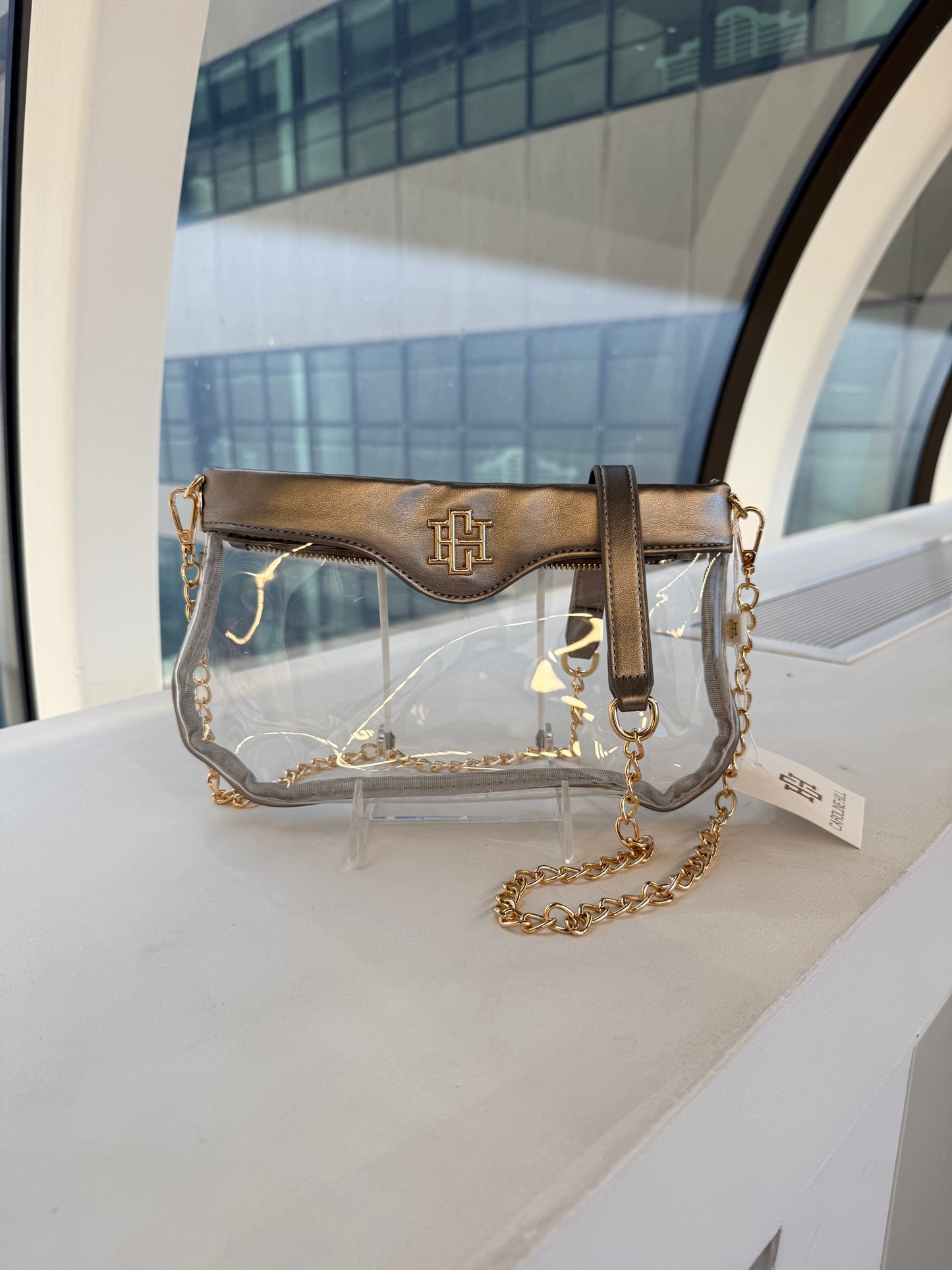 Madi Clear Crossbody Black Pearl