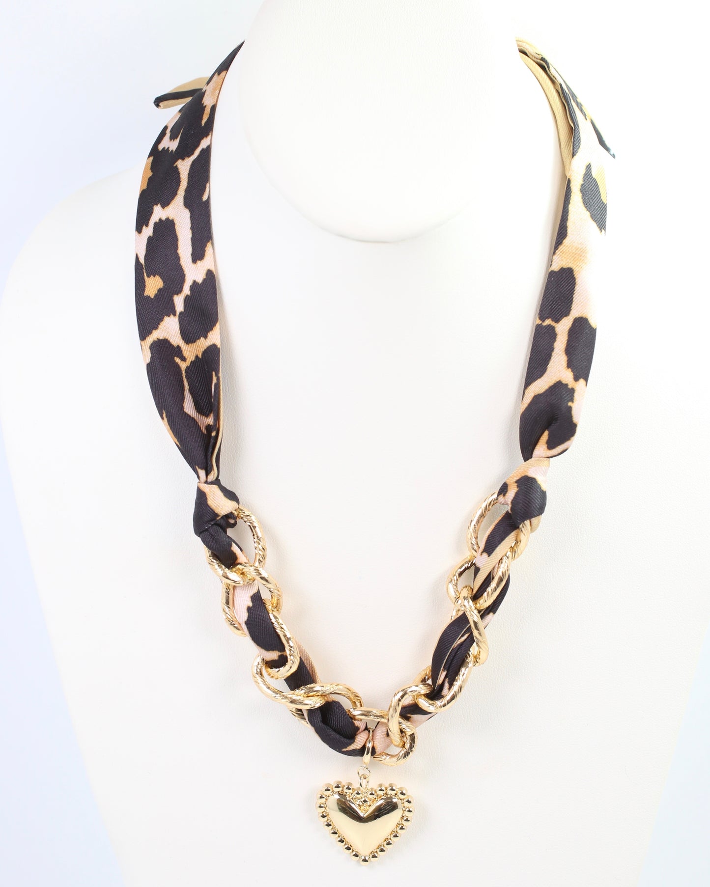Santee Scarf Charm Necklace Leopard