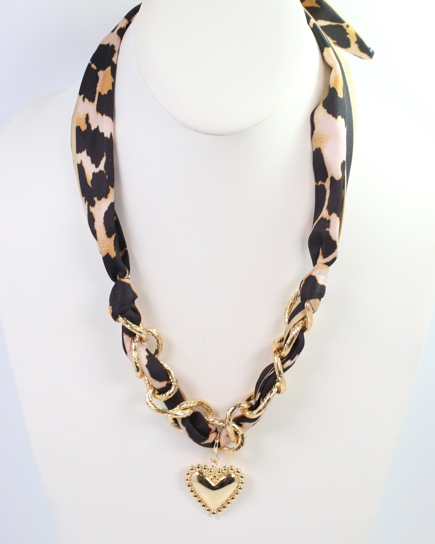 Santee Scarf Charm Necklace Leopard