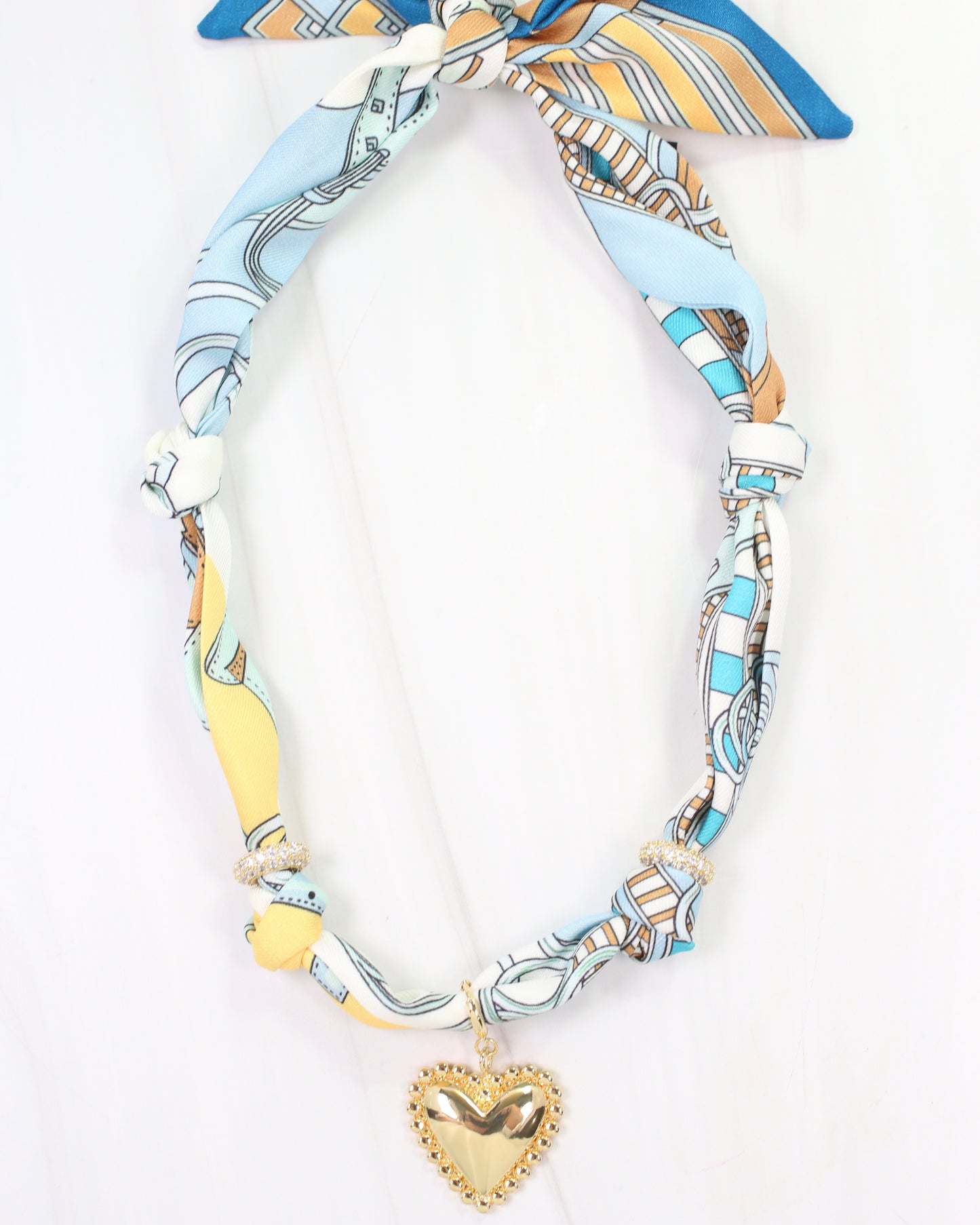 Traylee Scarf Charm Necklace Light Blue