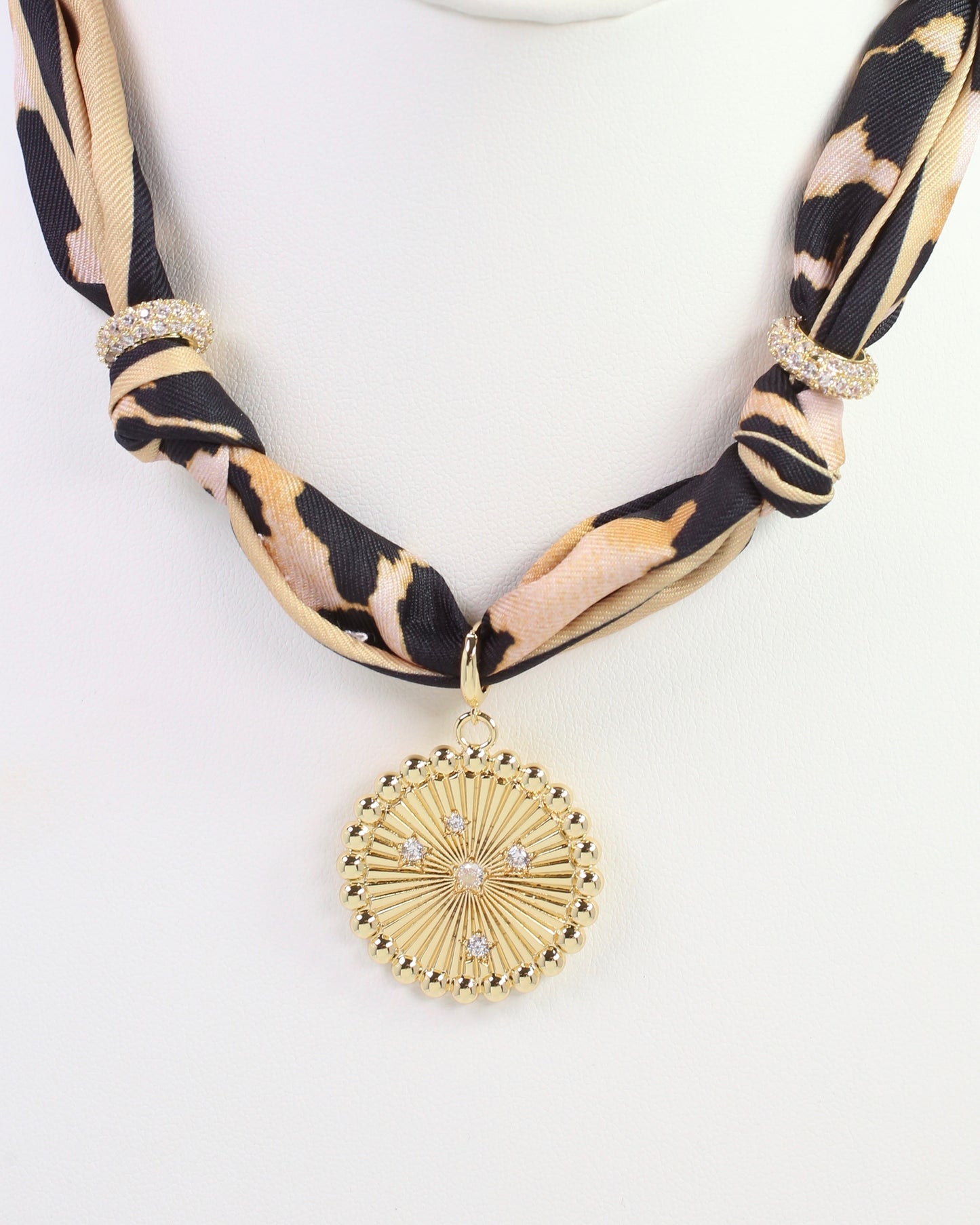 Shannon Scarf Charm Necklace Brown