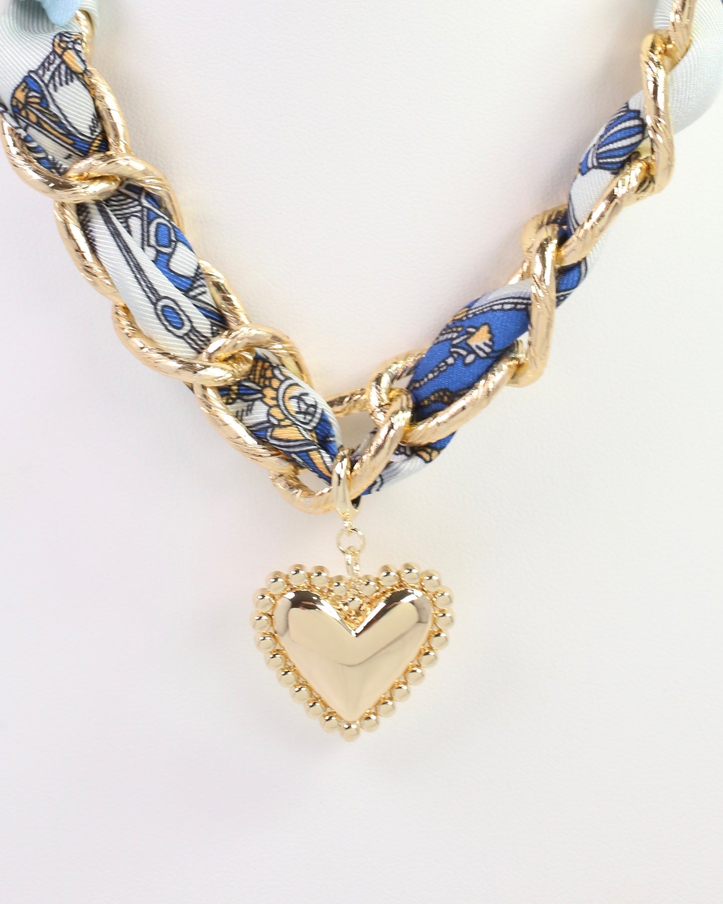 Santee Scarf Charm Necklace Blue Yellow