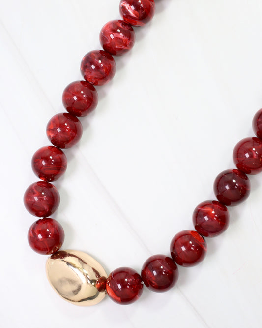 Brooklyn Bold Stone Necklace Wine