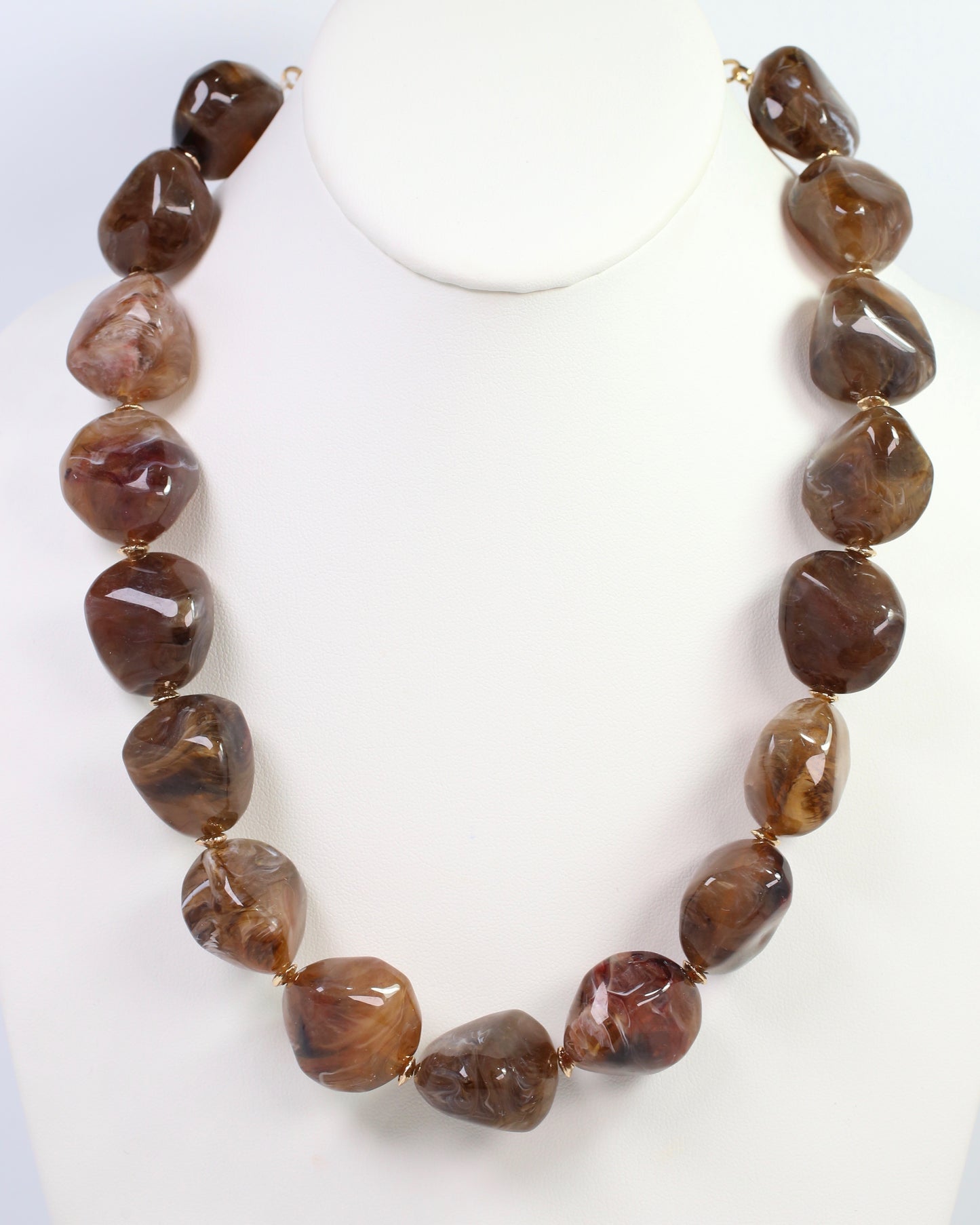 Shelbyville Large Stone Necklace Brown