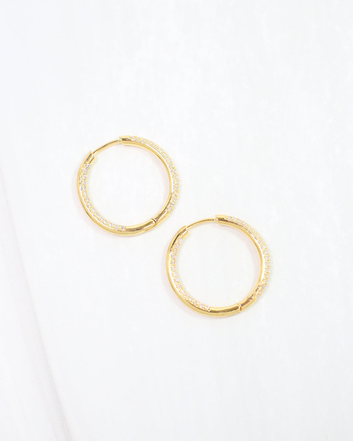 Langston Pave Hoop Earring WR Gold