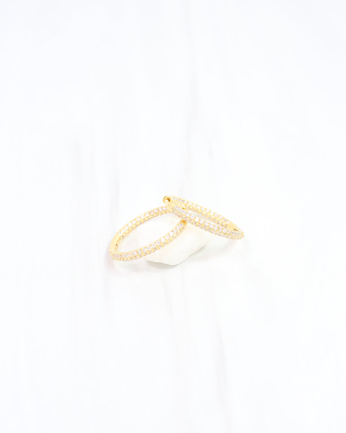 Langston Pave Hoop Earring WR Gold