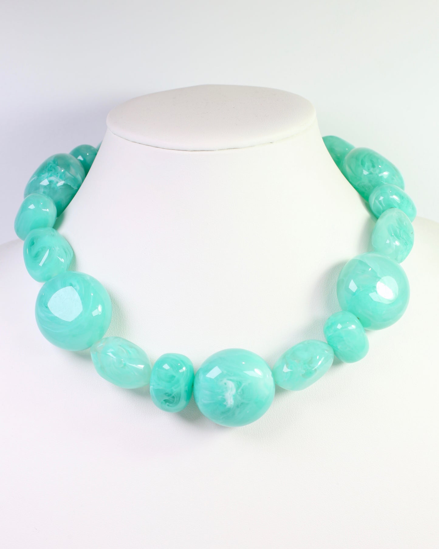Ticonderoga Chunky Marble Necklace Aqua
