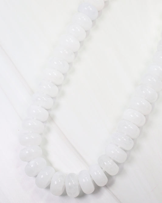 Pipestone Marble Beaded Necklace White