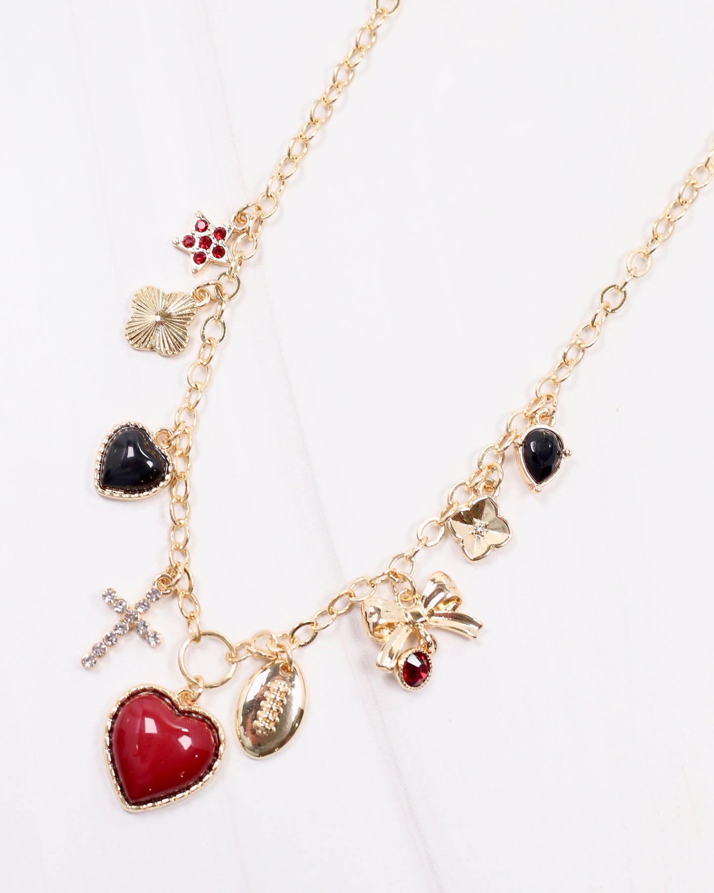 Bentley Charm Necklace GARNET BLACK