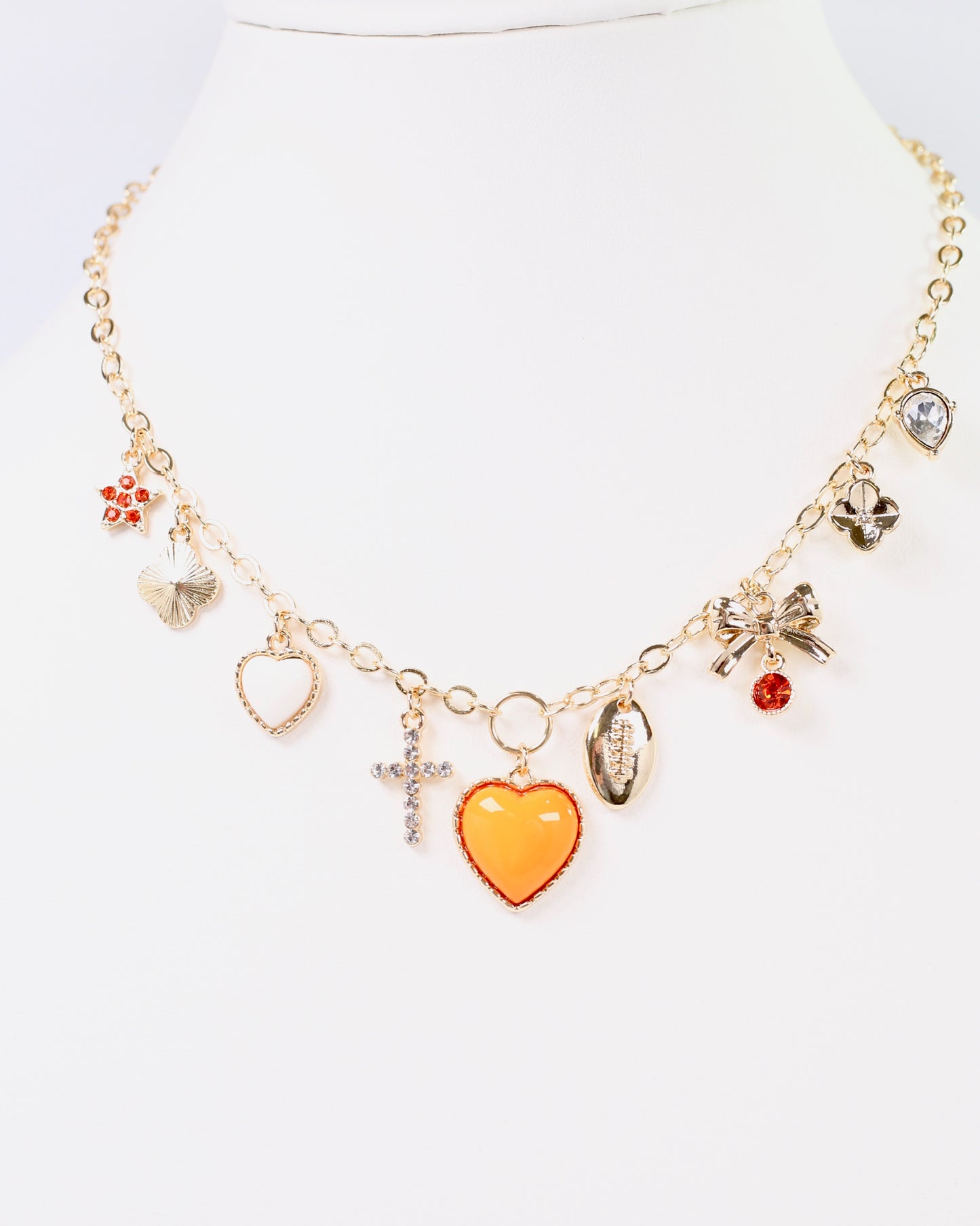 Bentley Charm Necklace ORANGE WHITE
