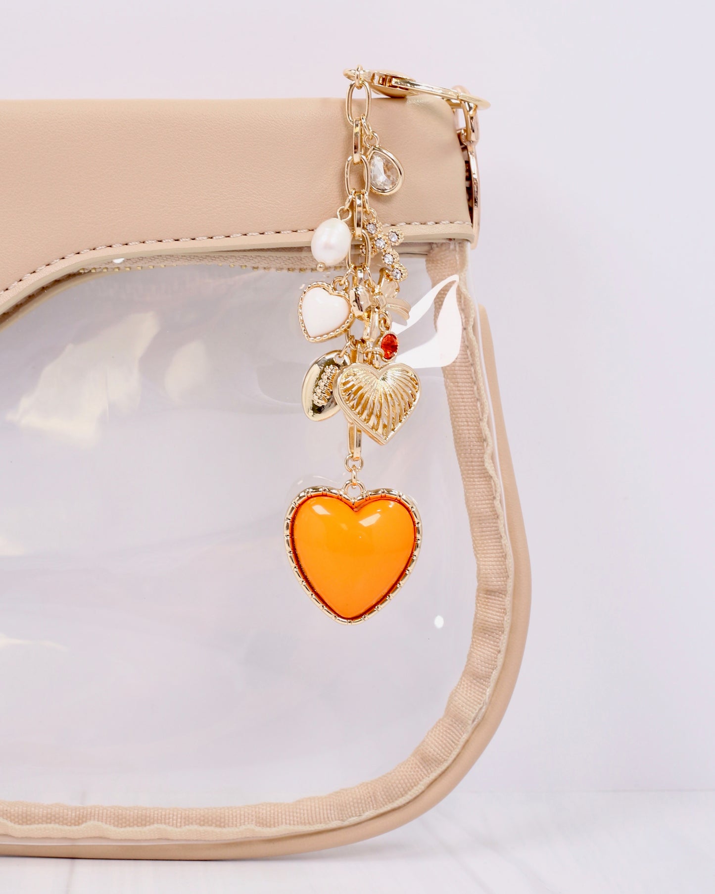 Sutton Bag Charm ORANGE WHITE