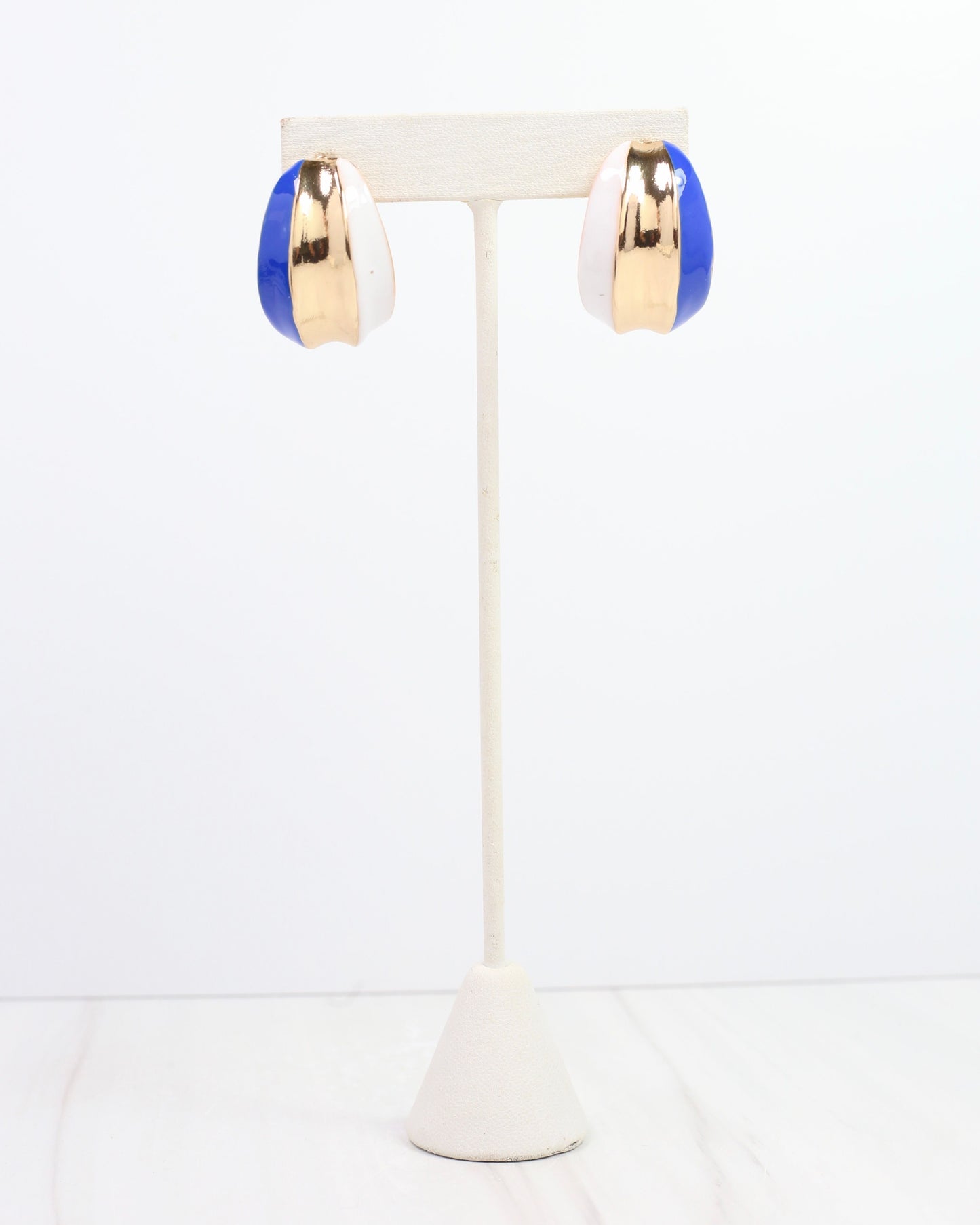 Penney Hoop Earring Blue White