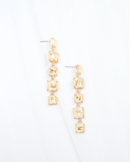 Corsica Crystal Drop Earring Champagne