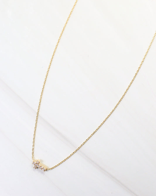 Milton Side Cross Necklace Gold