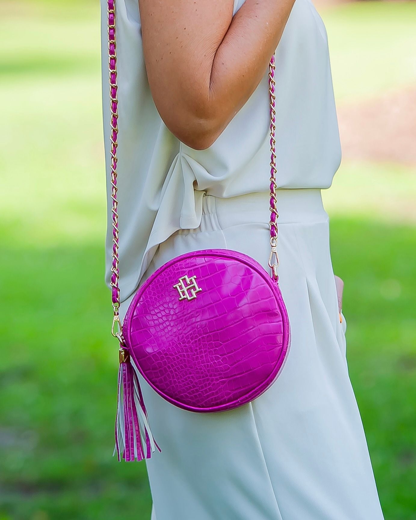 Cece Circular Crossbody Hot Pink EC