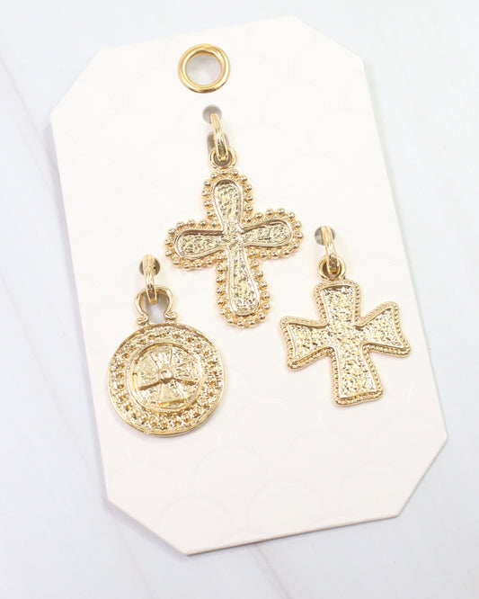 Conway Cross Charm Set Gold