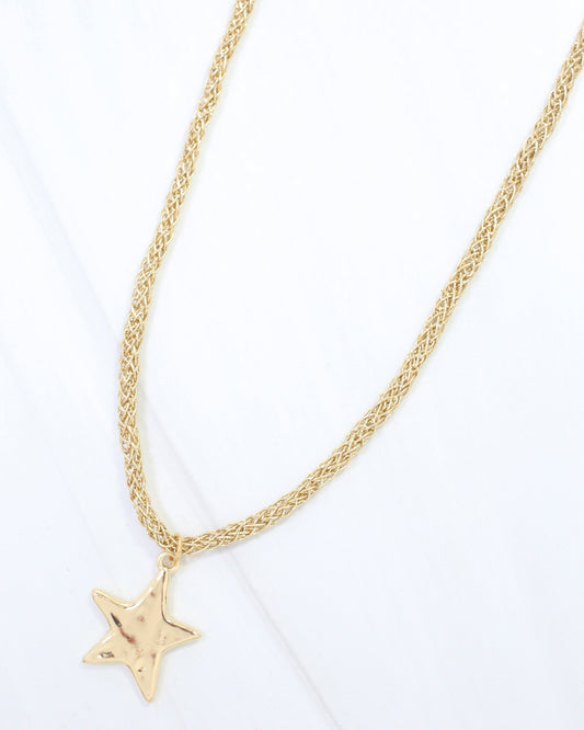 Cameron Cord Necklace Star Gold
