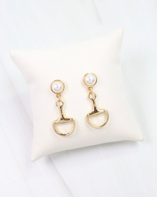 Davis Horsebit Earring Gold