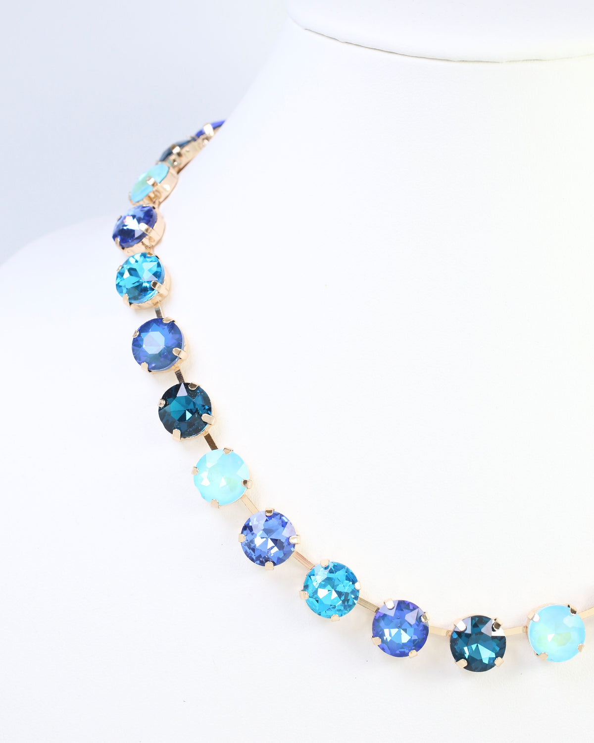 Donimica Rhinestone Necklace Blue Multi