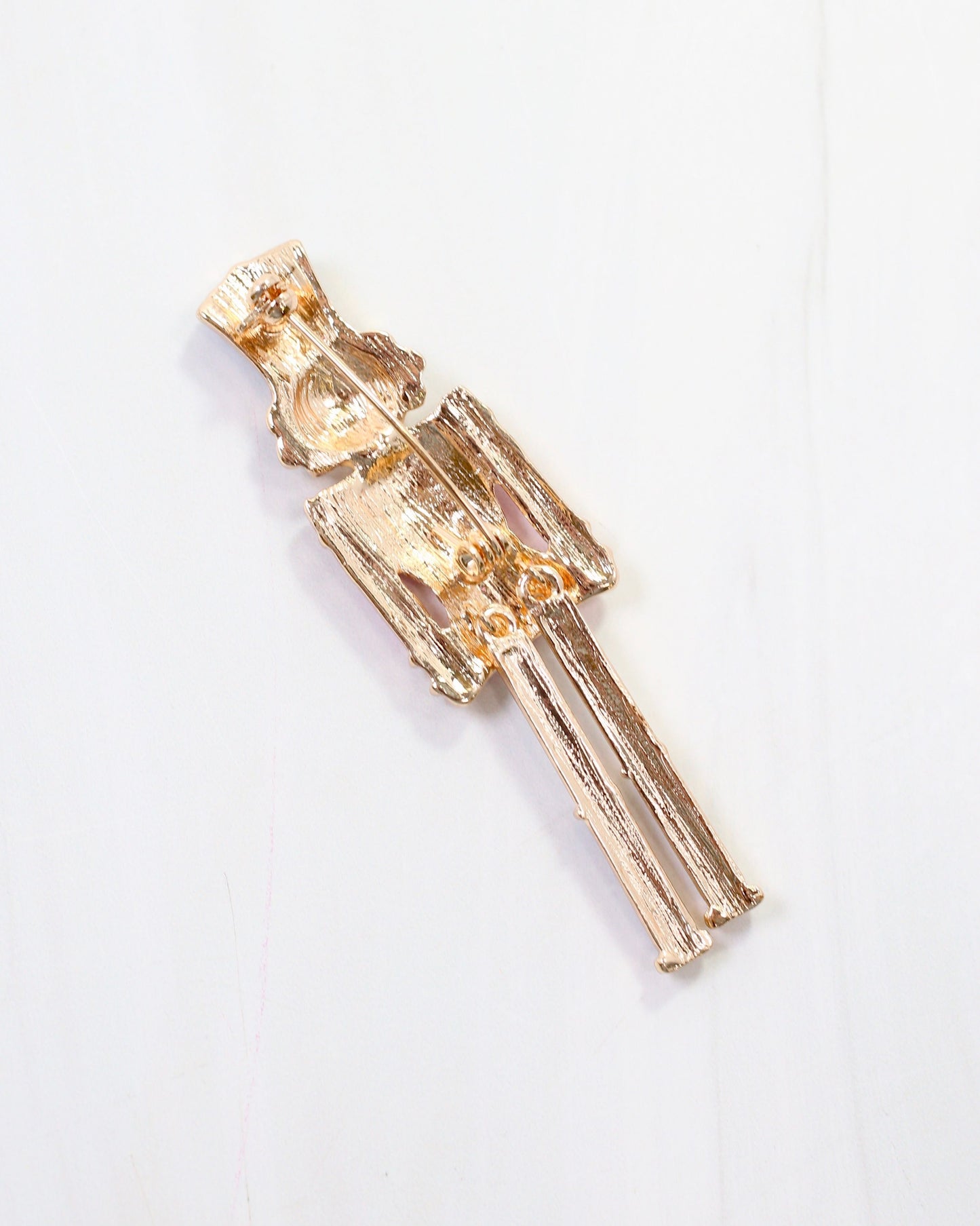 Naughty or Nice Nutcracker Brooch Silver