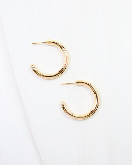 Castlebar Hoop Earring Shiny Gold