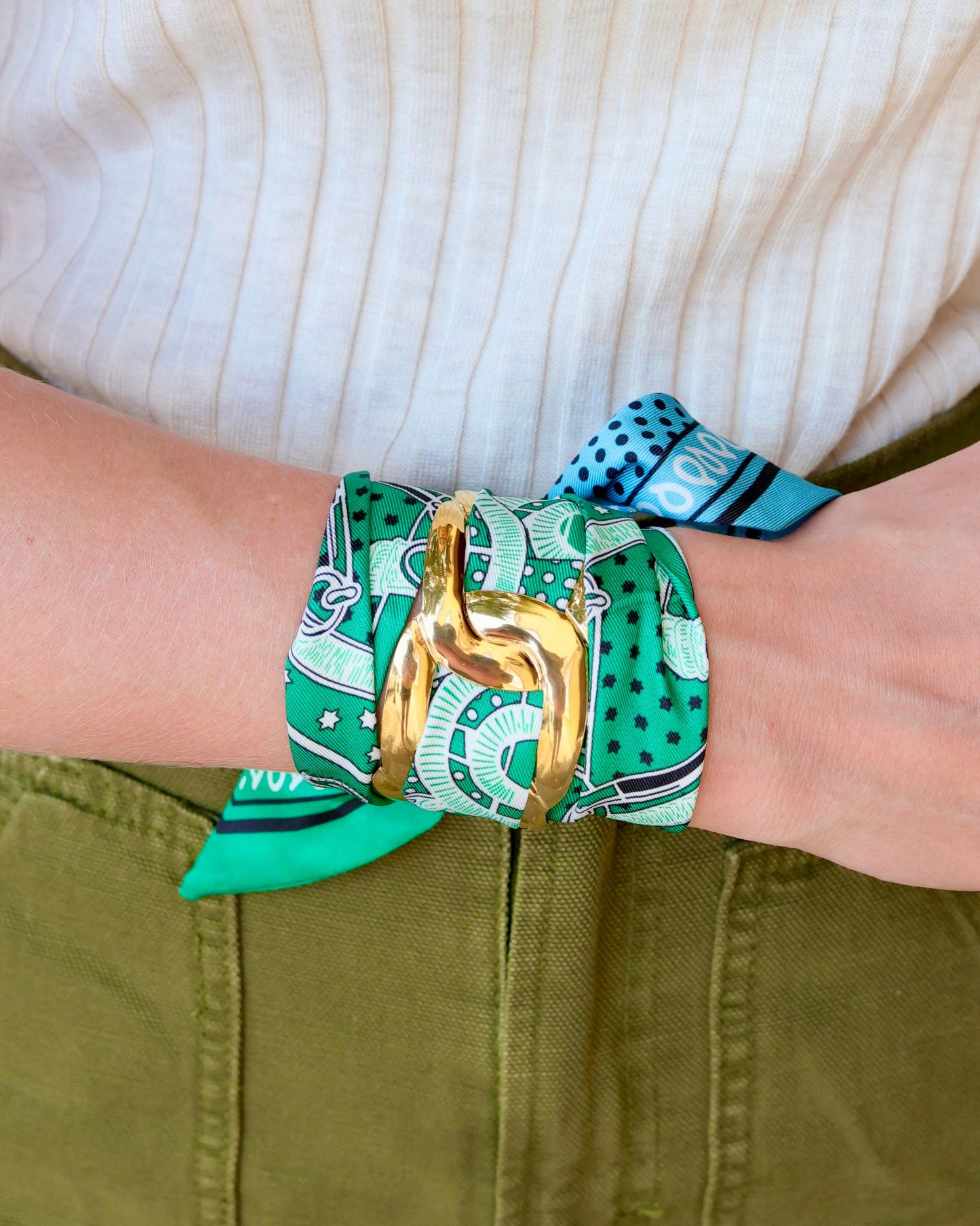 Barber Scarf Bracelet Green