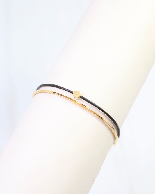 Paula Cord and Chain Bracelet Black
