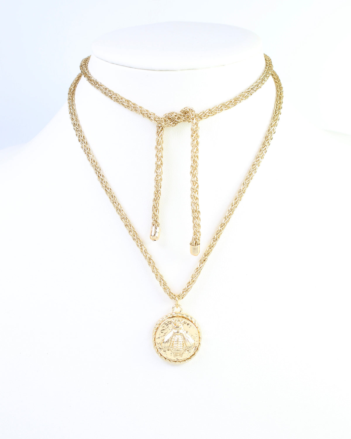 Cameron Cord Necklace Bee Gold