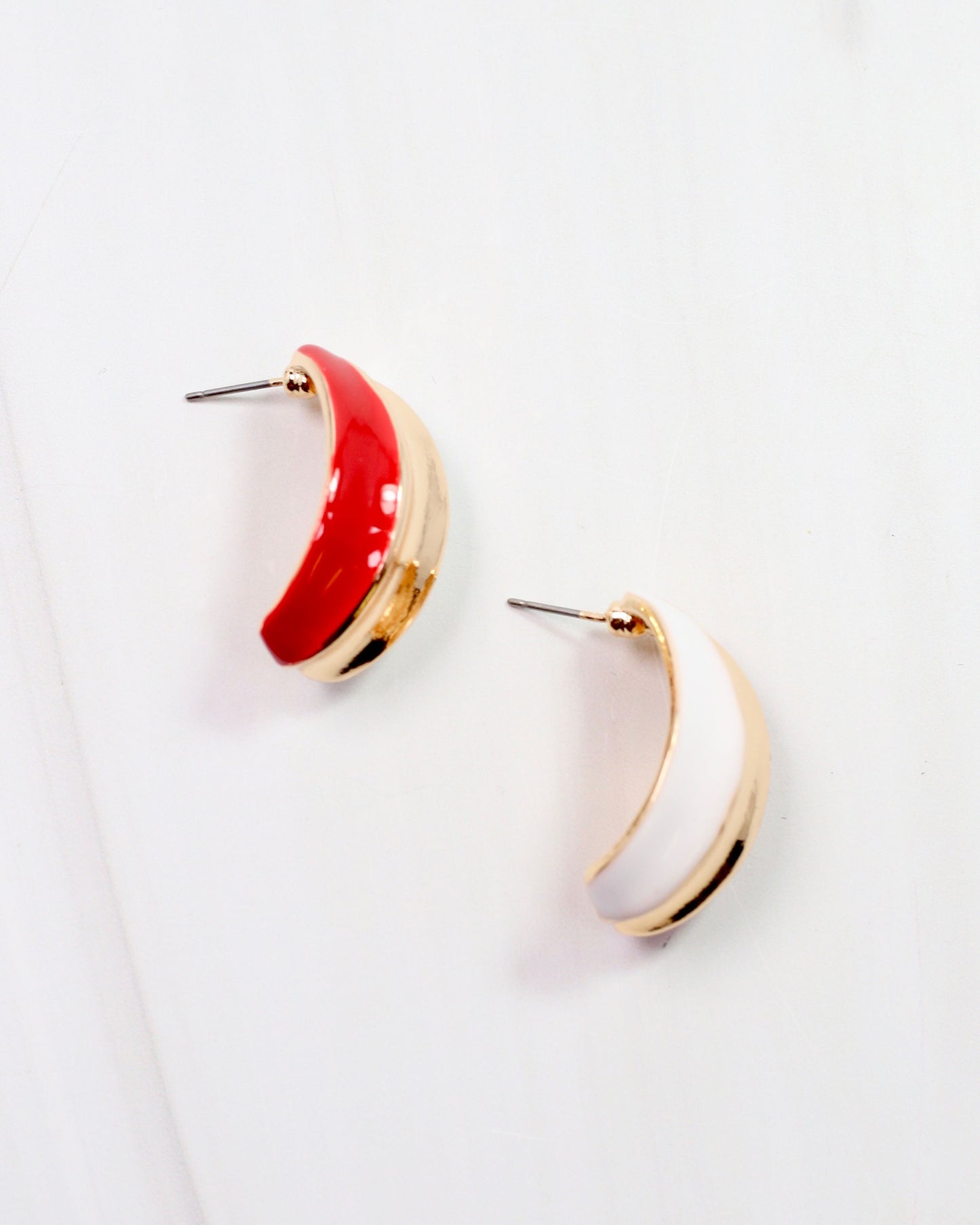 Penney Hoop Earring Red White