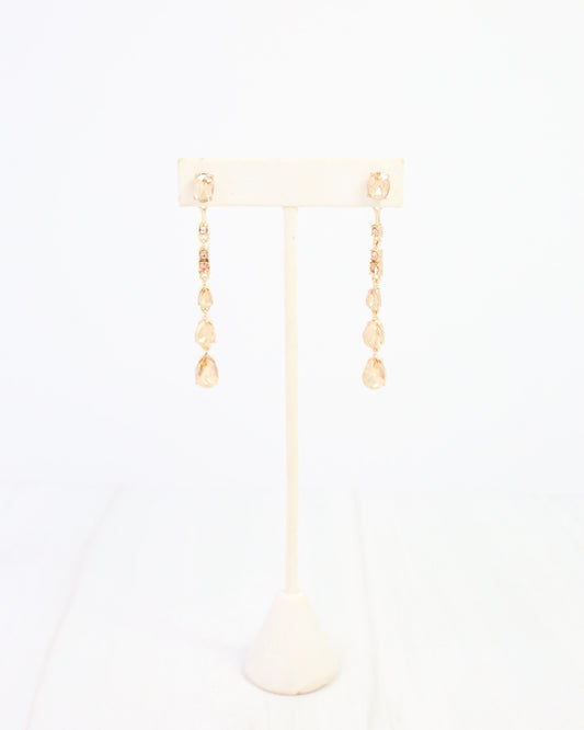 Charley Linear Crystal Dangle Earring Topaz