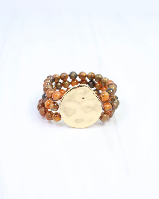 Kori Beaded Stretch Bracelet BROWN