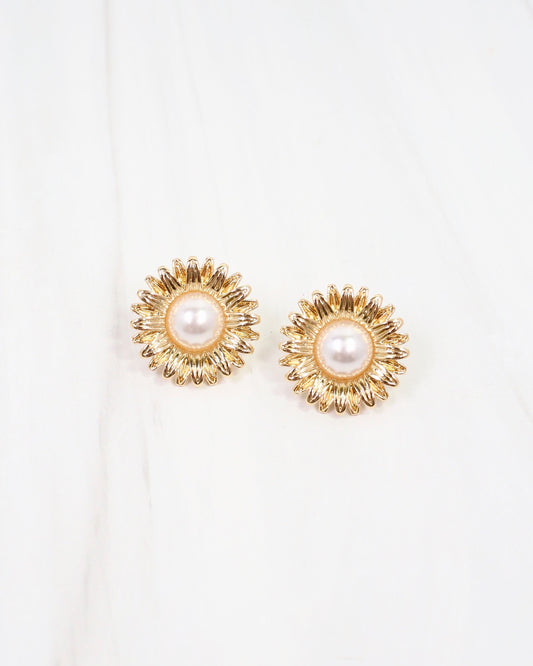 Fiona Pearl Flower Earring WR Gold