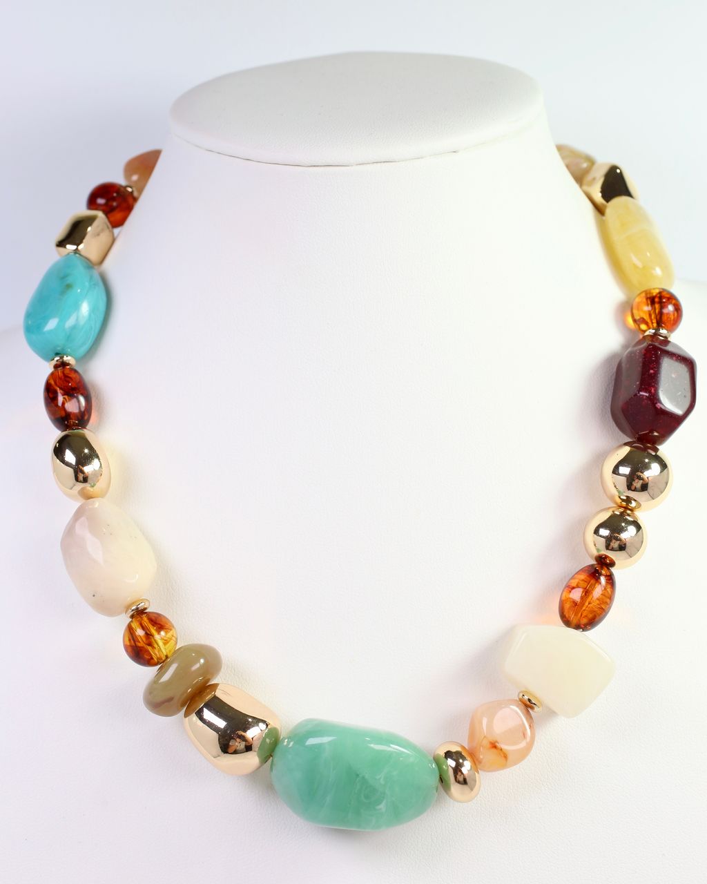 Calais Stone Beaded Necklace Dark Multi