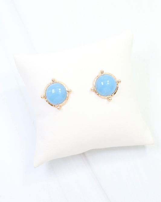 Florissant Round Post Earring Baby Blue