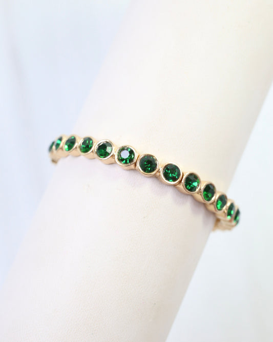 Castile Crystal Stretch Bracelet Emerald