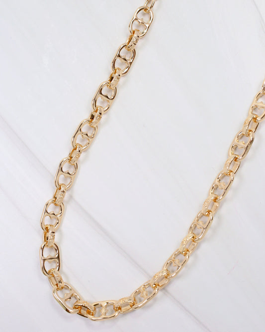 Grand Forks Double Ring Chain Necklace Gold